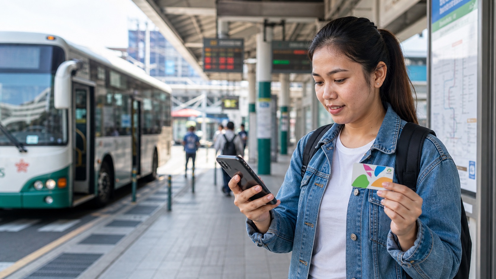 Pekerja migran mencocokkan alamat Mandarin Taiwan dengan lokasi peta dan papan jalan.